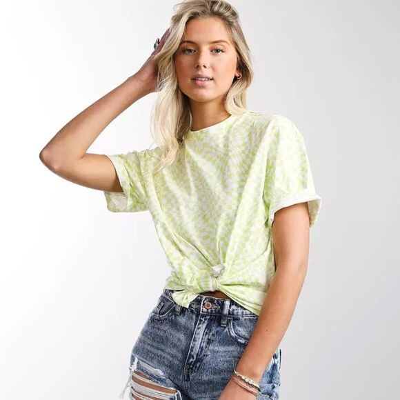 Fitz + Eddi women’s Green Geometric Dad Fit T-Shirt Size S - Picture 1 of 6